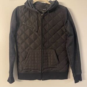 Hurley Charcoal and black Quilted Jacket size M